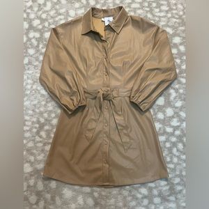 NWT Camel Leather Dress MED